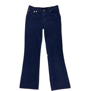Tory Burch Corduroy Pants Womens Size 27 Navy Blue Stretch Classic Straight Leg